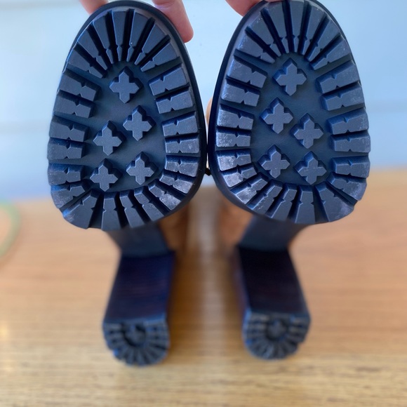 Vince Camuto's Eshitana Suede Cognac Lug Sole Boots - Picture 7 of 15